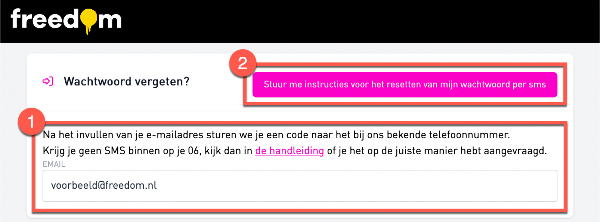 Ik ben mijn wachtwoord vergeten | Freedom Helpdesk