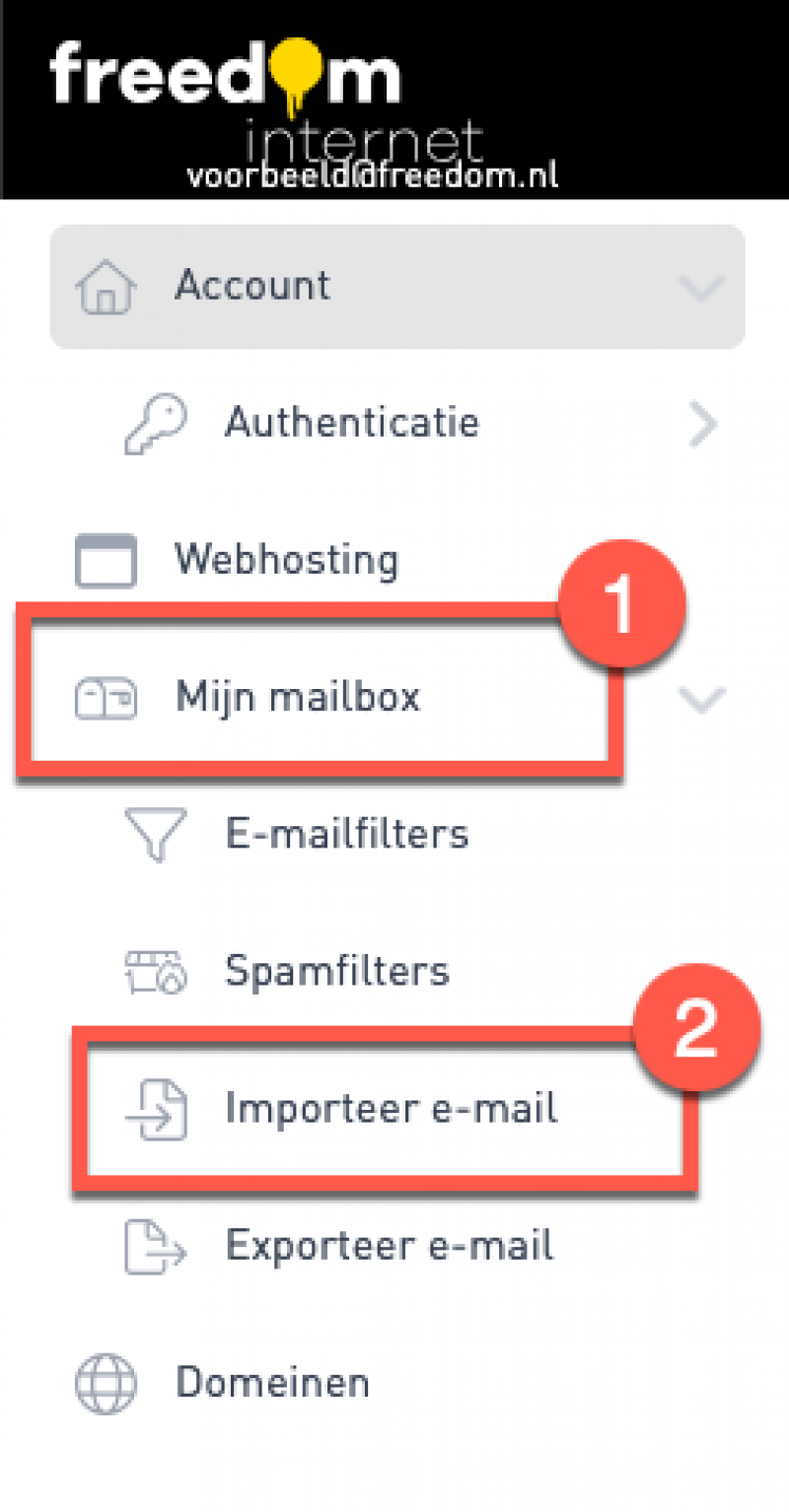 Hoe importeer ik mijn e-mail via MIJNFreedom? | Freedom Helpdesk